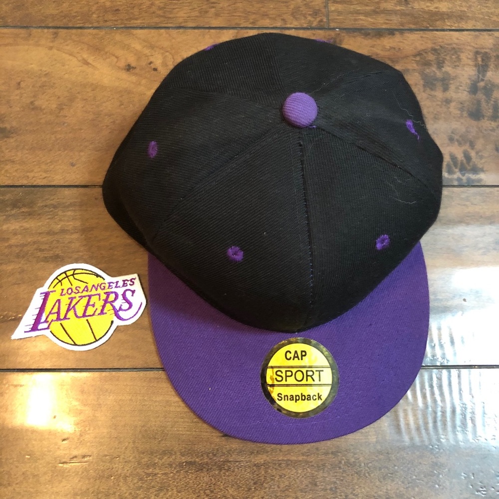 Purple Hat With Lakers Patch